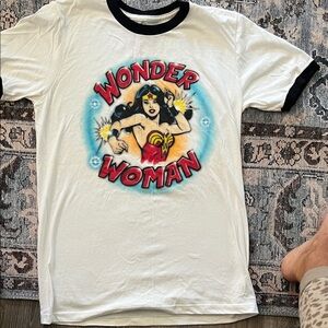 Wonder Woman Ringer Tee - White and Black